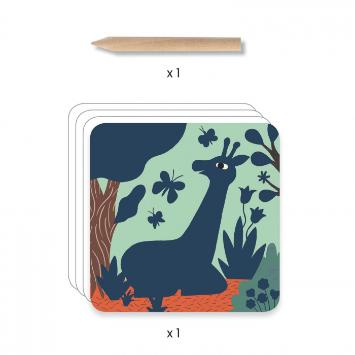Set creativ de razuit Djeco, Animale mari pentru cei mici, 2-3 ani + [4]