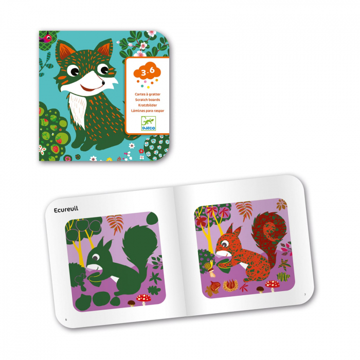 Set creativ de razuit Djeco, Animale prietenoase, 2-3 ani + [4]
