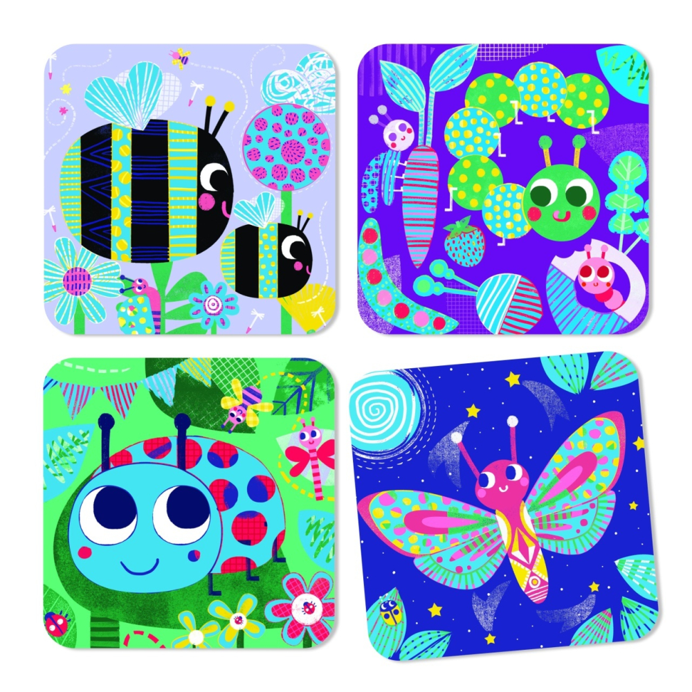 Set creativ de razuit Djeco, Insecte prietenoase, 2-3 ani + [3]