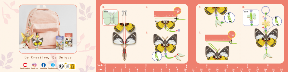 Set creativ din lemn - breloc Fluture, colectia Creatii Naturale [8]