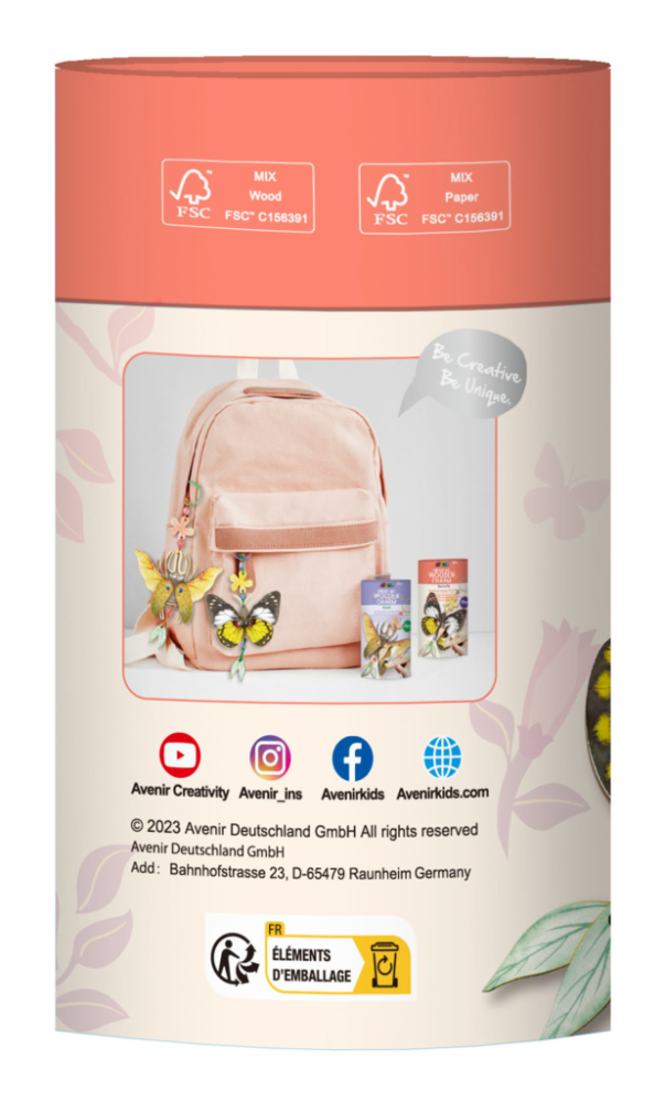 Set creativ din lemn - breloc Fluture, colectia Creatii Naturale [3]