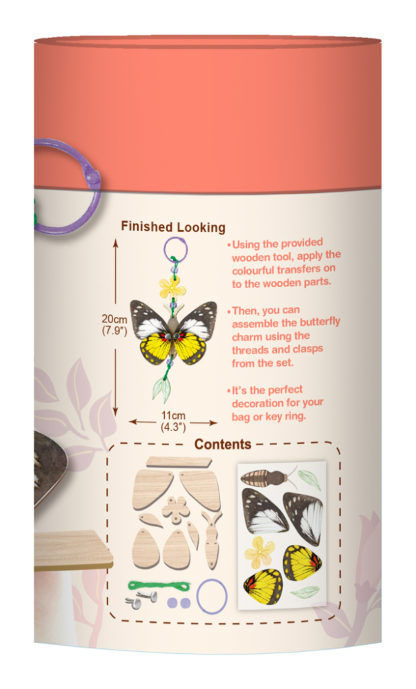 Set creativ din lemn - breloc Fluture, colectia Creatii Naturale [9]