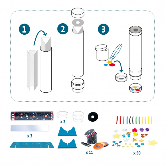Set creativ DIY Djeco, Cum sa creezi un caleidoscop, 6-7 ani + [3]