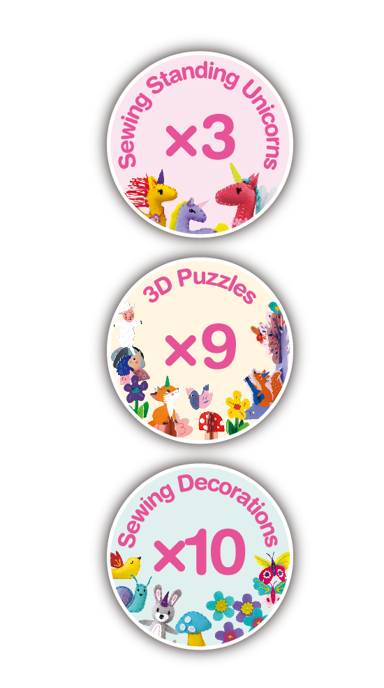 Set creativ DIY portabil - Lumea Fantastica a Unicornilor cu activitati de cusut, construit si joc de rol [6]