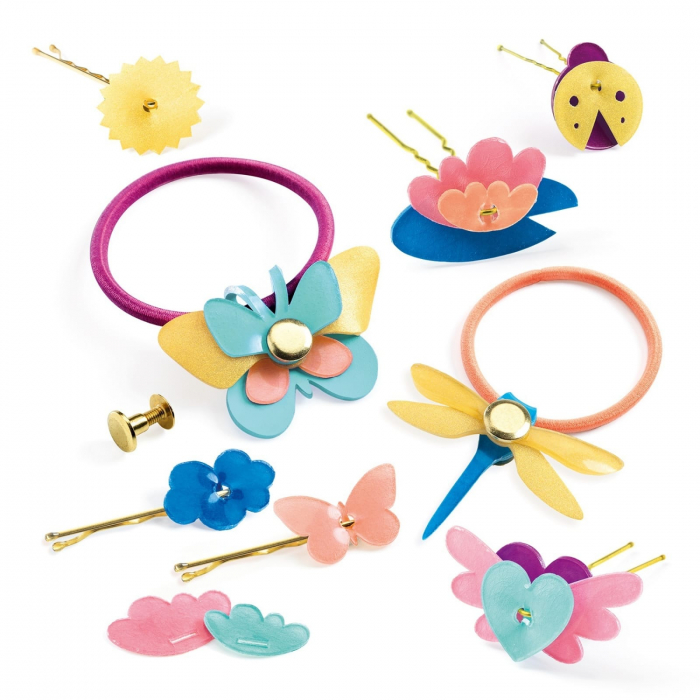 Set creativ Djeco, accesorii pentru par, 6-7 ani + [2]