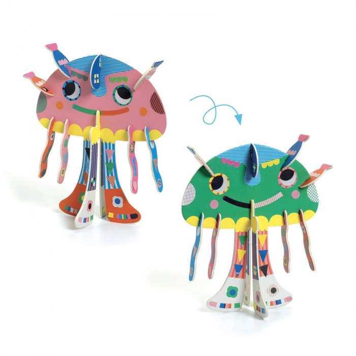 Set creativ Djeco, Animale 3D, 4-5 ani + [2]