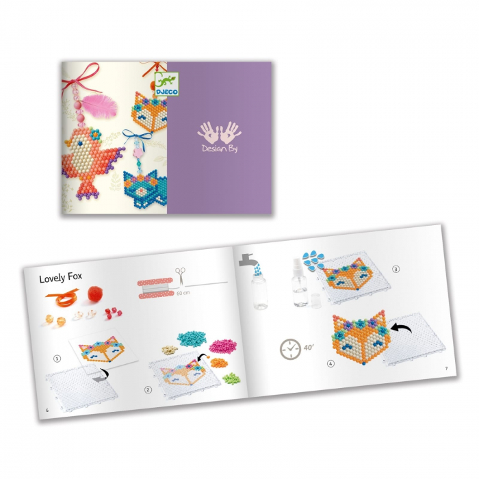Set creativ Djeco, animale din margele, 6-7 ani + [2]