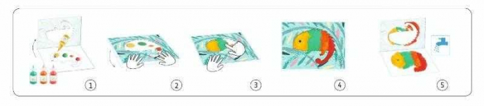 Set creativ Djeco, Bebe apasa si picteaza, 1-2 ani + [4]