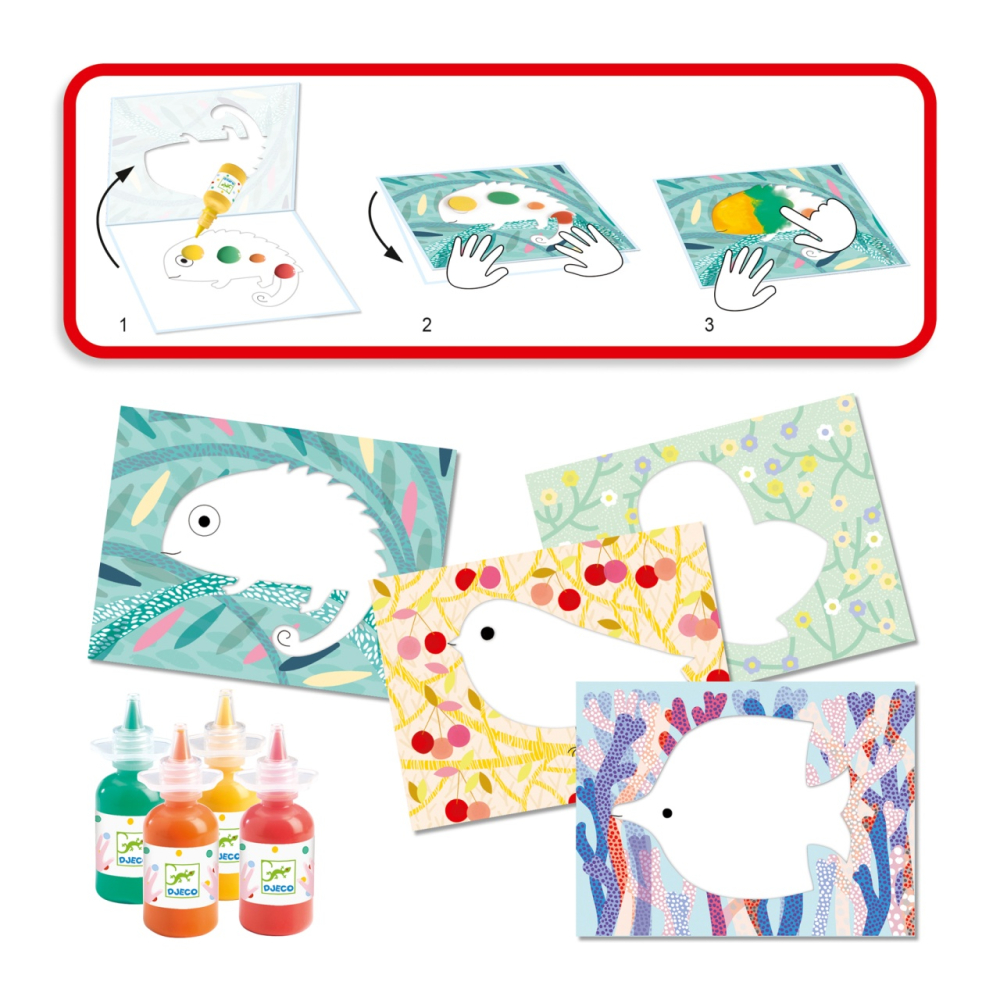 Set creativ Djeco, Bebe apasa si picteaza, 1-2 ani + [5]