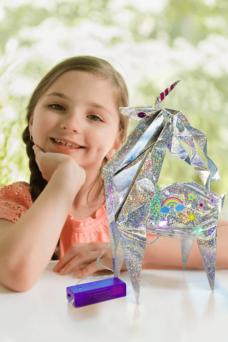 Set creativ - Origami holografic Unicorn cu iluminare, 4M, +5 ani [5]