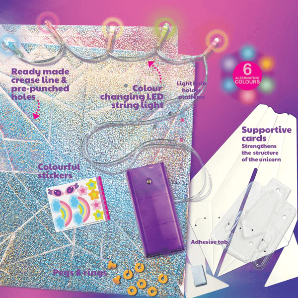 Set creativ - Origami holografic Unicorn cu iluminare, 4M, +5 ani [4]