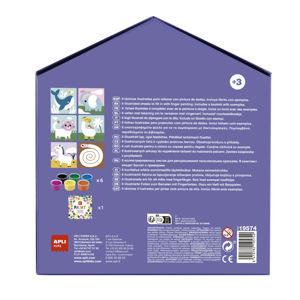 Set creativ pictura cu degetele -Primele mele Creatii - Animale, + 3 ani, Apli Kids [2]