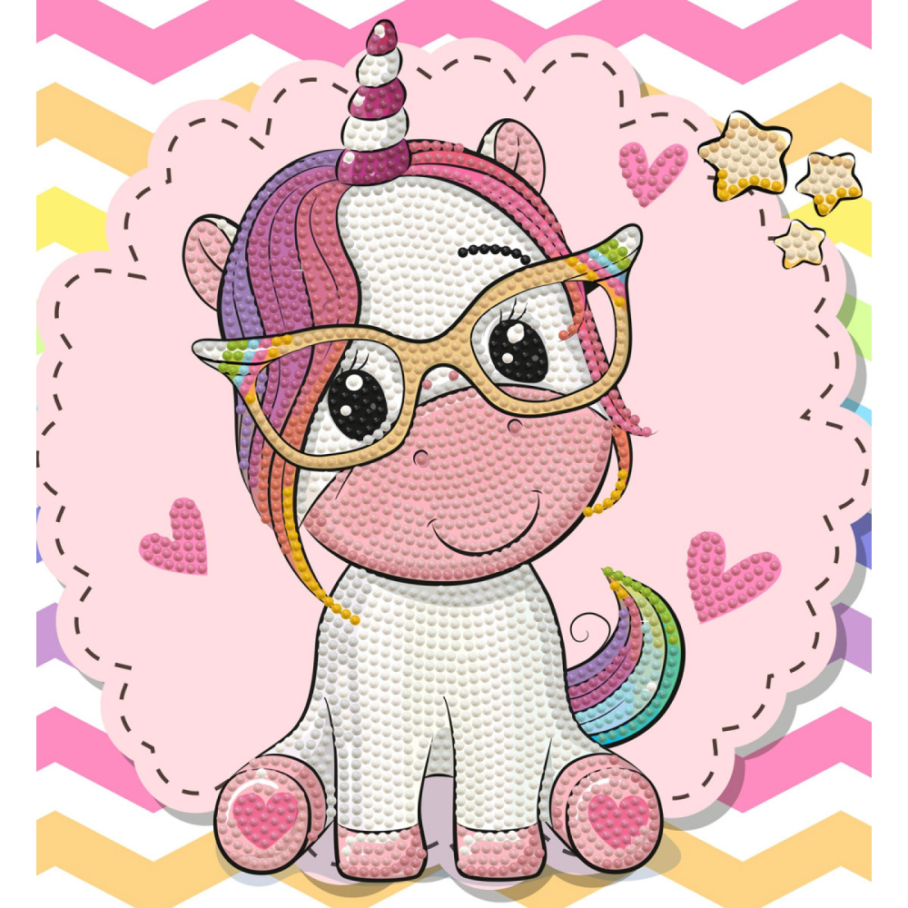 Set creativ pictura cu diamante - Unicorn student [2]