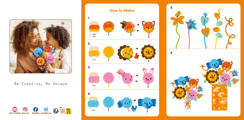 Set creativ Pom Pom - buchet animalute [2]