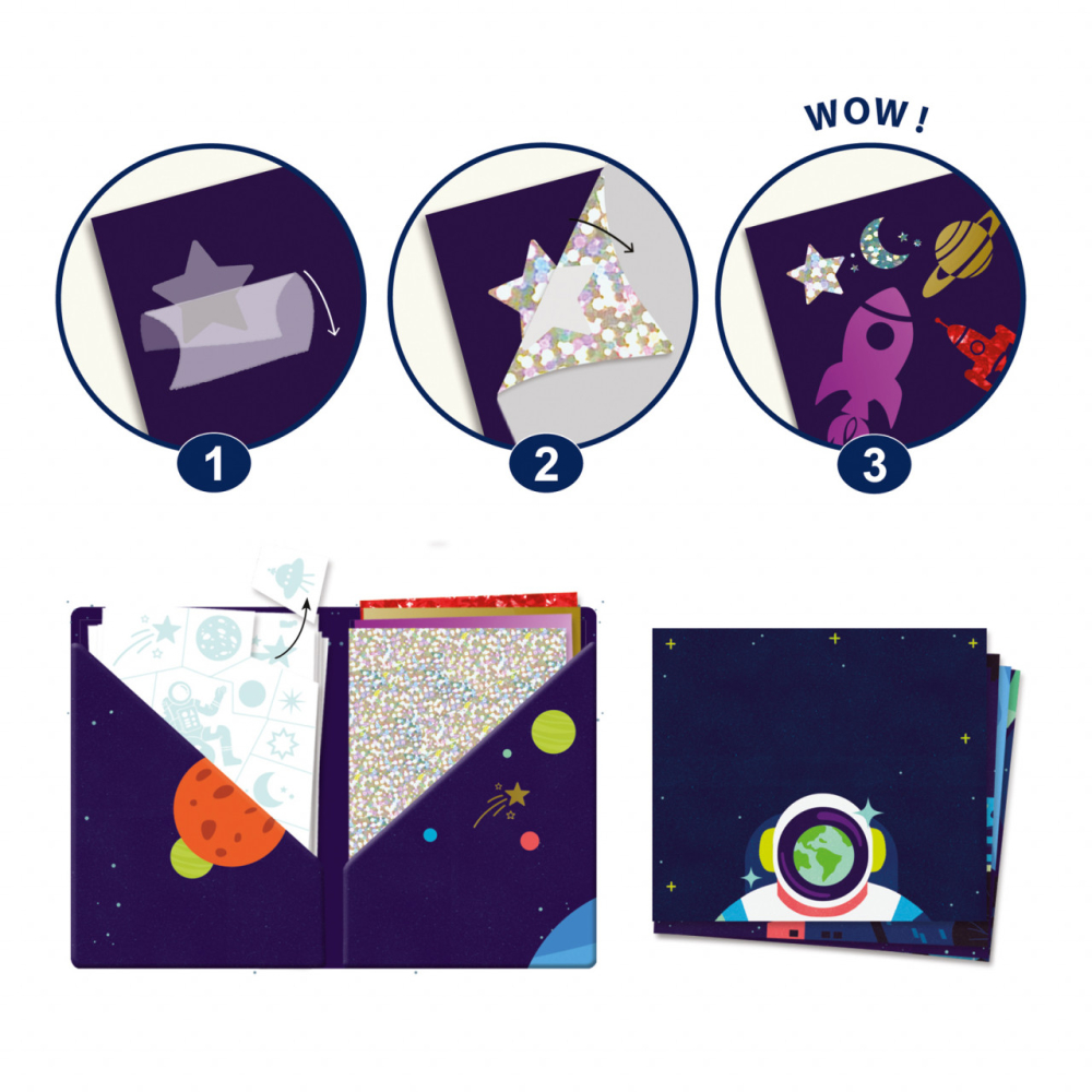Set creativ transfer Djeco, Cosmos, 6-7 ani + [4]