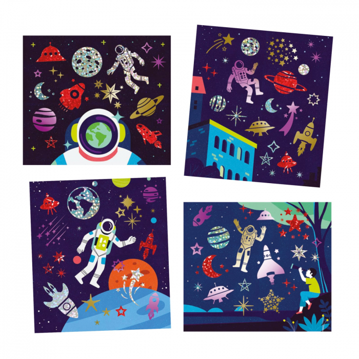 Set creativ transfer Djeco, Cosmos, 6-7 ani + [4]