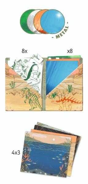 Set creativ transfer Djeco, Dinozauri, 6-7 ani + [4]