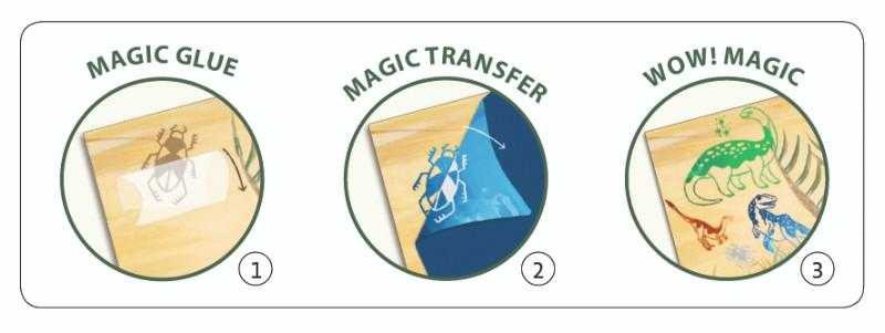 Set creativ transfer Djeco, Dinozauri, 6-7 ani + [3]
