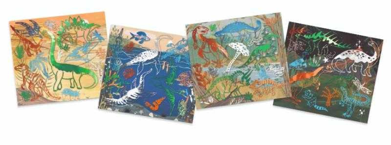 Set creativ transfer Djeco, Dinozauri, 6-7 ani + [4]