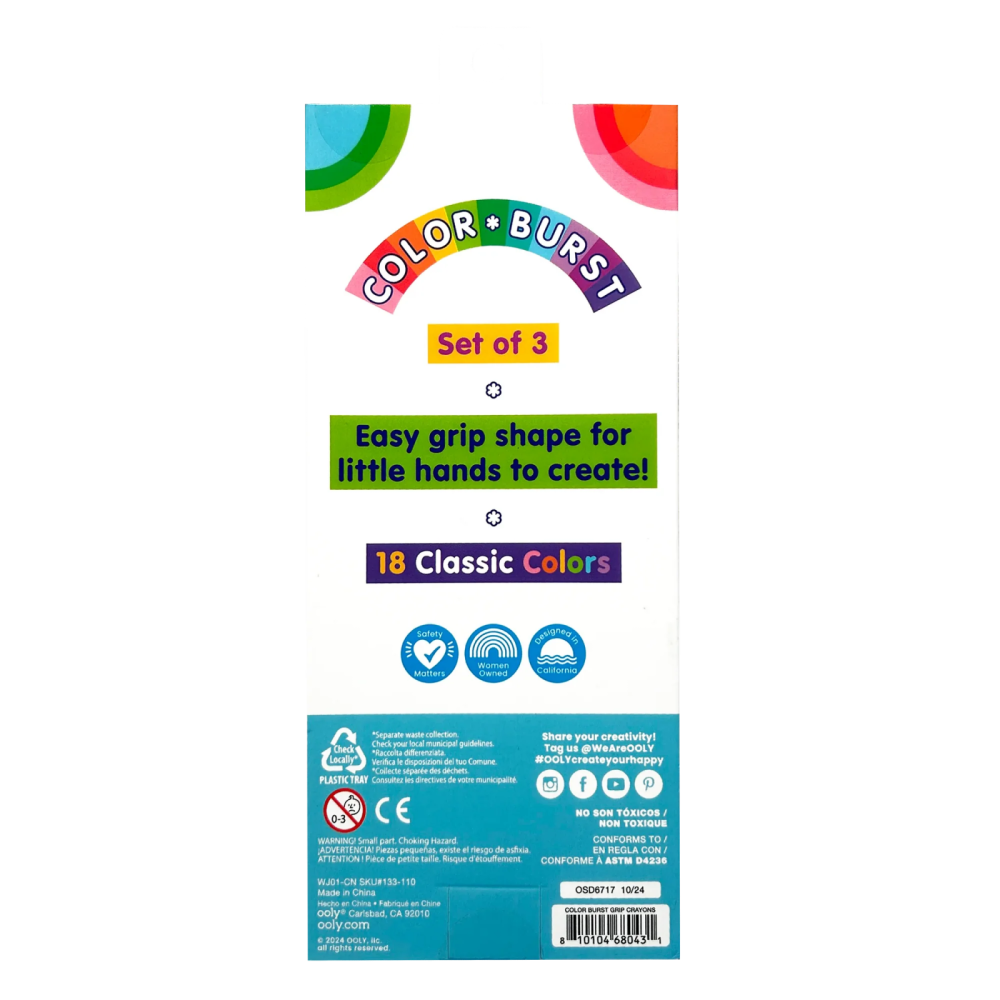 Set creioane cerate multicolore , set de 3   18 culori Grip Crayons [8]