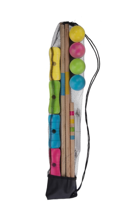 Set Croquet, lemn de mesteacăn, 75 cm, in plasa de depozitare pentru  4 jucători [2]
