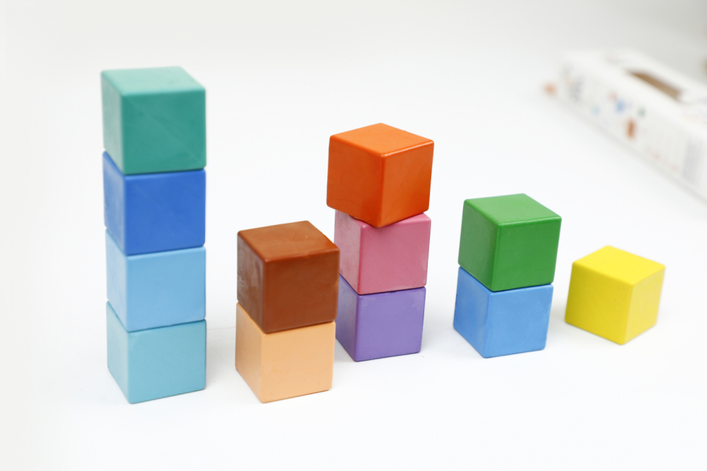 Set de 6 creioane cerate in forma de cub, Haku Yoka - culori ocean [3]