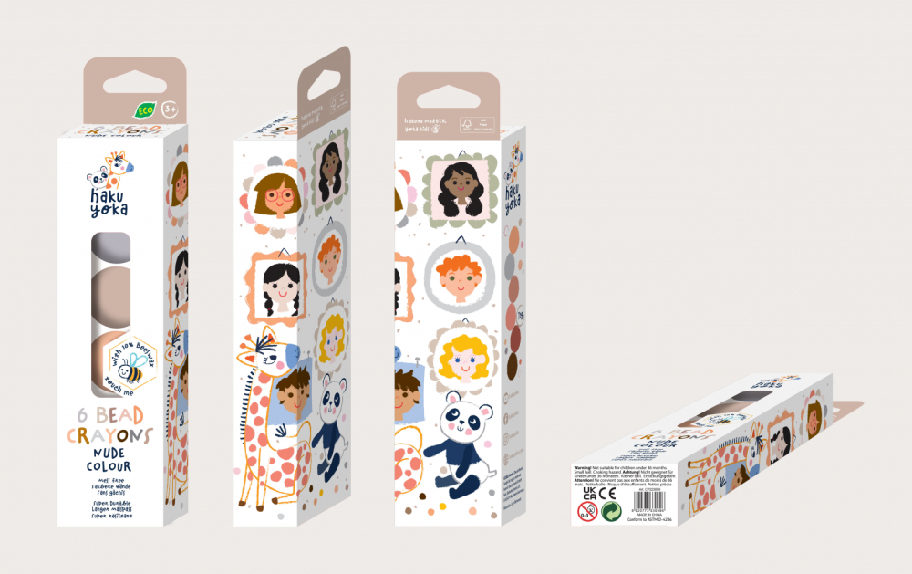 Set de 6 creioane cerate in forma de margele, Haku Yoka - culori Nude [3]