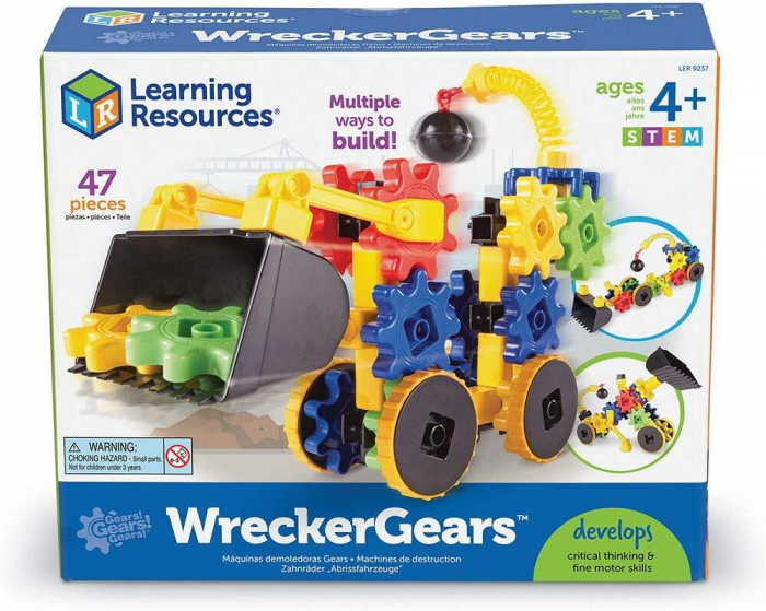 Set de constructie - Gears! Primul meu buldozer, Learning Resources, 4-5 ani + [7]
