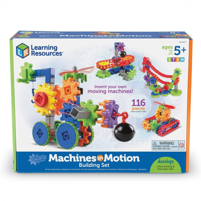 Set de constructie Gears! - Utilaje in miscare, Learning Resources, 4-5 ani + [8]