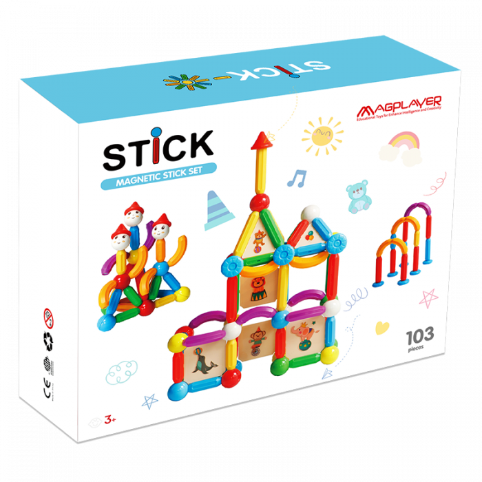 Set de constructie magnetic - STICK (103 piese), MAGPLAYER, 3 - 10 ani [2]