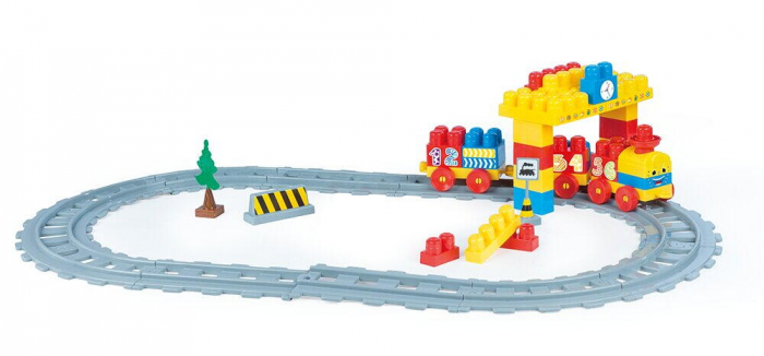 Set de constructii cu trenulet - 58 piese, DOLU, 1-2 ani + [4]