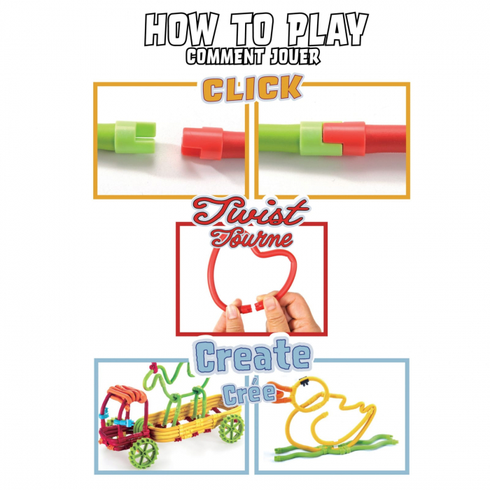 Set de construit cu magnet Spaghetteez 70 piese, Clicstoys, 4-5 ani + [4]