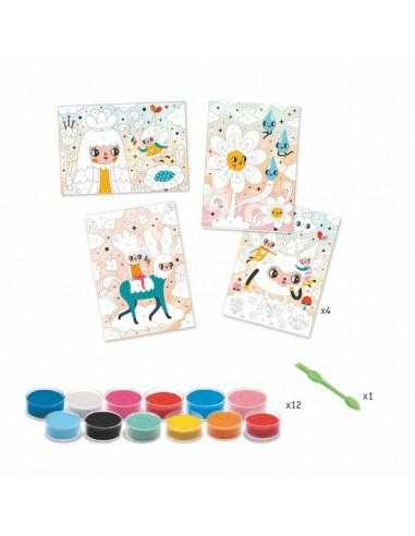 Set de creat tablouri cu nisip, Priviri vesele Djeco, 5 ani+ [4]