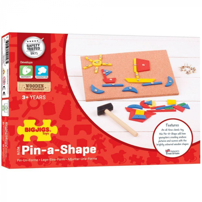 Set de creatie - Forme din lemn, BIGJIGS Toys, 2-3 ani + [3]