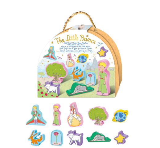 Set de joaca cu 10 figurine din lemn, portabil - Micul Print [2]