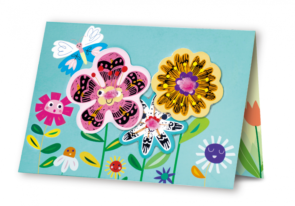 Set de razuit si realizat Felicitari - Flori [4]