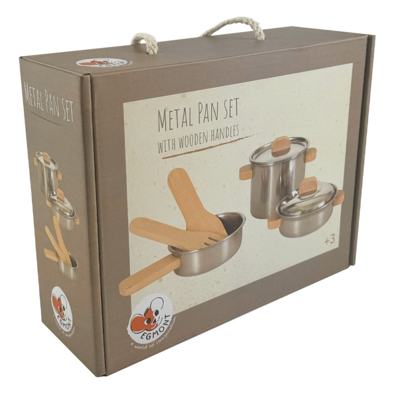 Set de vase de inox cu manere din lemn, Egmont Toys, 3 ani+ [2]