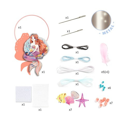 Set DIY Djeco, Dreamcatcher sirena, 7 ani + [3]