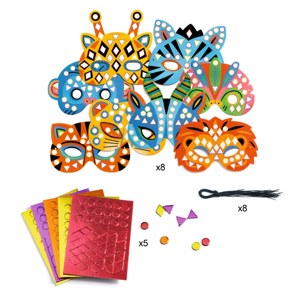 Set DIY Djeco, masti animale, 2-3 ani + [3]