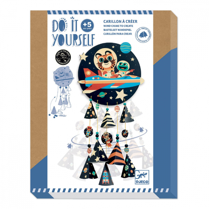 Set DIY Djeco, Mobil fluorescent cu clopotei- Stele, 4-5 ani + [4]