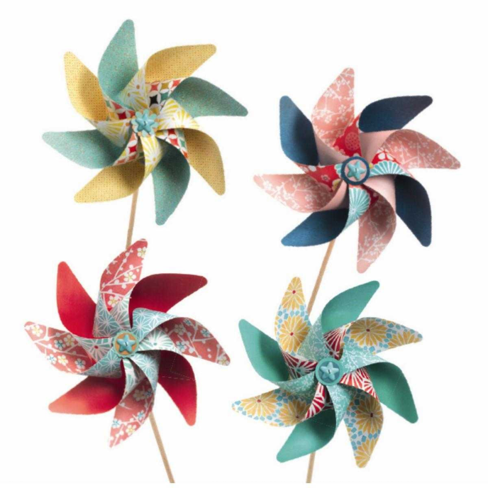 Set DIY Djeco, moristi de vant, modele cu flori, 2-3 ani + [4]