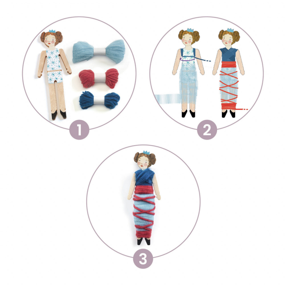 Set DIY Djeco, Papusi pentru vise senine, 6-7 ani + [4]
