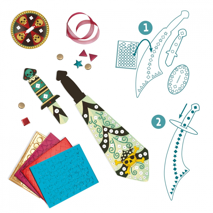 Set DIY Djeco, Sabiile piratilor, 4-5 ani + [4]
