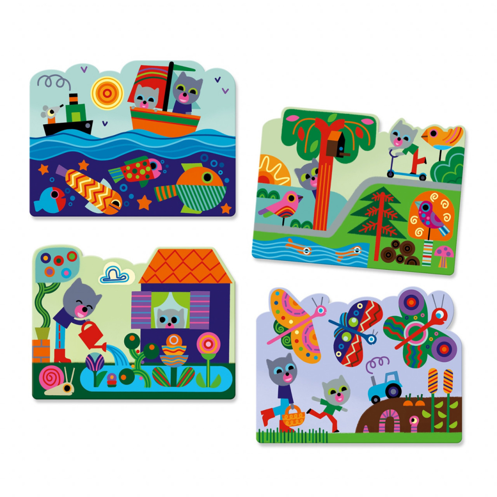 Set Djeco pictura cu apa, in gradina, 1-2 ani + [4]