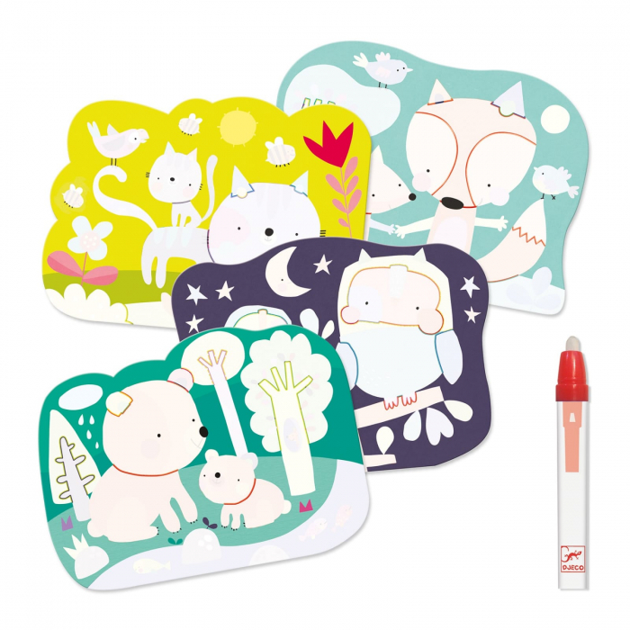 Set Djeco pictura cu apa, in padure, 1-2 ani + [2]