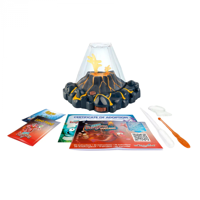 Set educativ STEM - AQUA DRAGONS Habitat VULCAN cu lava - acvariu cu LED si Aqua Dragons rosii [3]