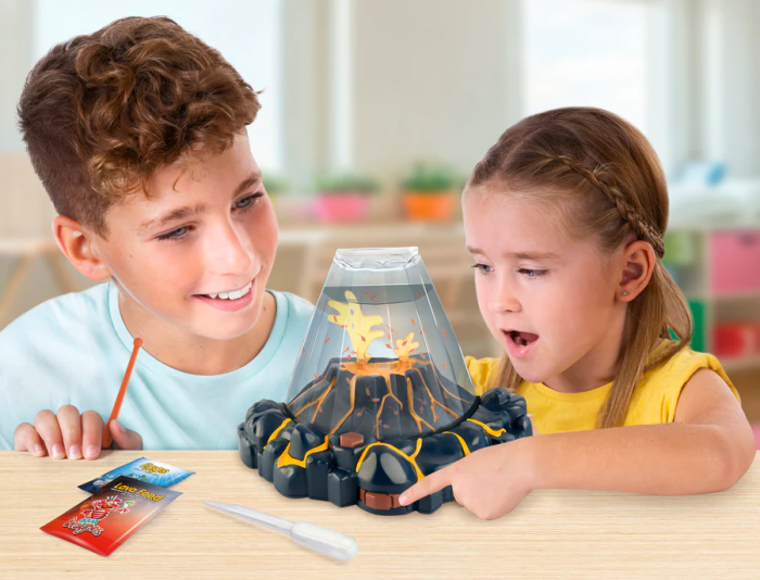 Set educativ STEM - AQUA DRAGONS Habitat VULCAN cu lava - acvariu cu LED si Aqua Dragons rosii [2]
