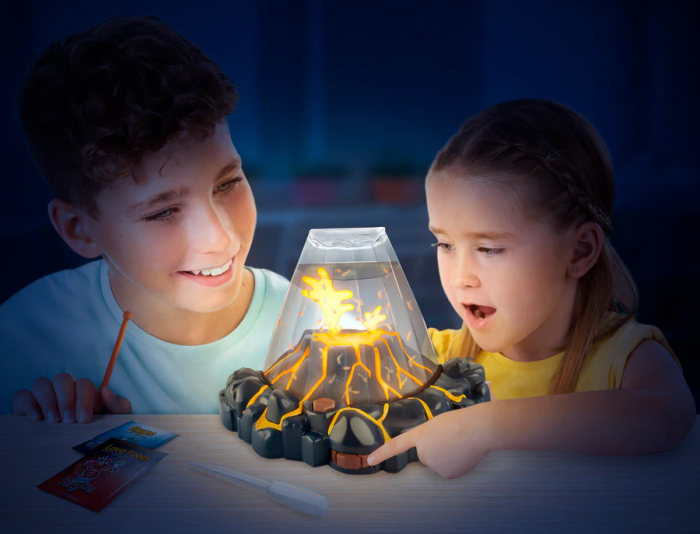 Set educativ STEM - AQUA DRAGONS Habitat VULCAN cu lava - acvariu cu LED si Aqua Dragons rosii [8]