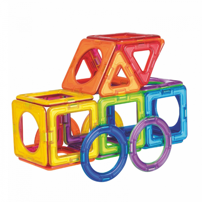 Set magnetic de construit- Magformers Basic Plus 30 set, Clicstoys, 2-3 ani + [5]