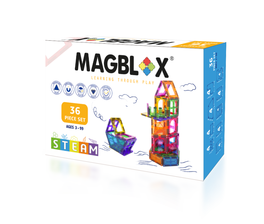 Set magnetic Magblox - 36 piese magnetice accesorii pentru constructie [1]